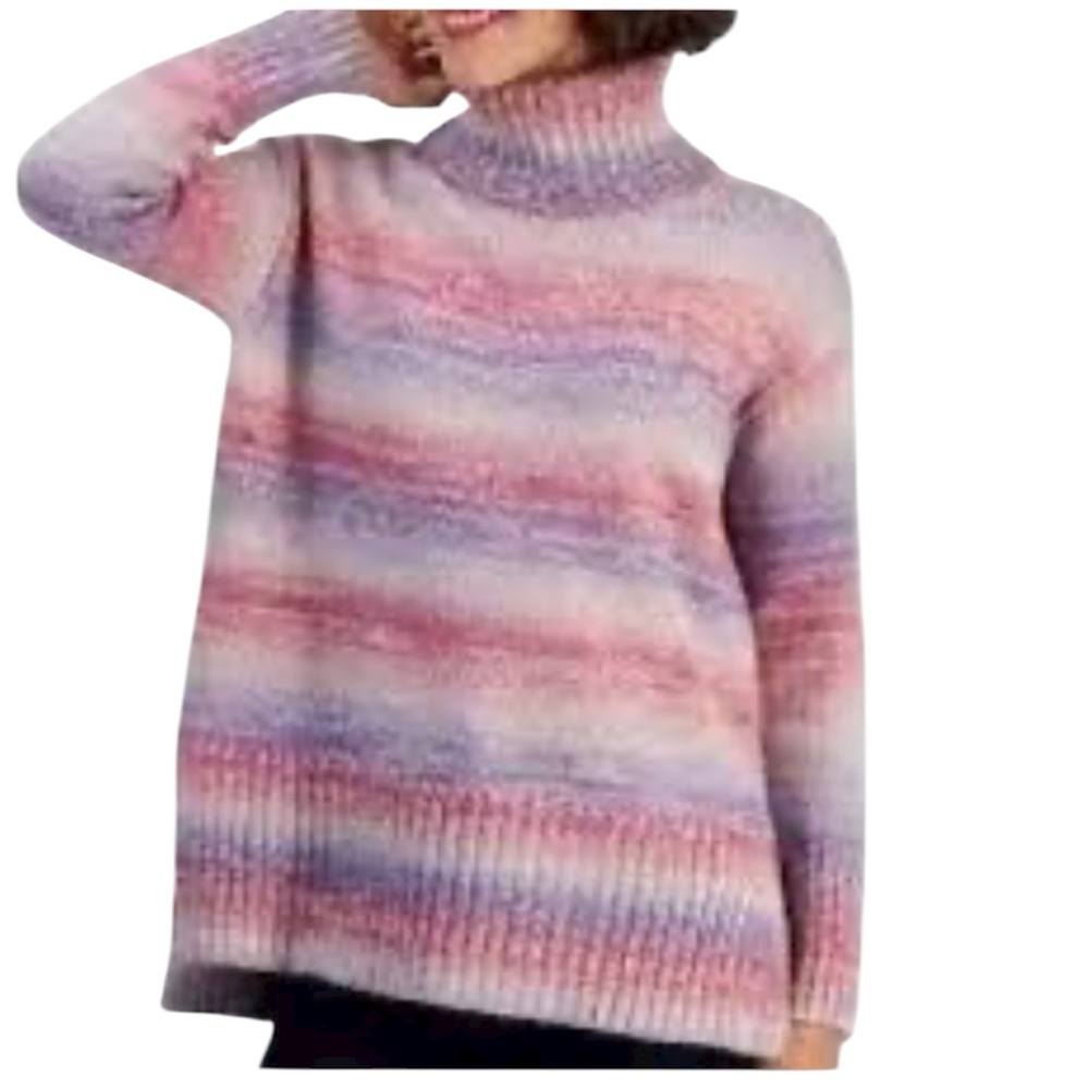 Style & Co. Marble Striped Turtleneck Sweater –  Women's Size M EUC